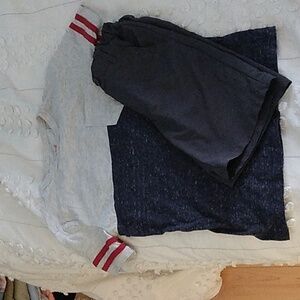Cat & Jack boys size 8 charcoal shorts & size M t-shirt
